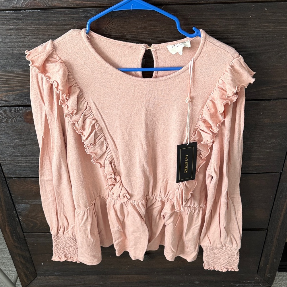 1.4.3. Story by Line Up Pink Ruffle Blouse